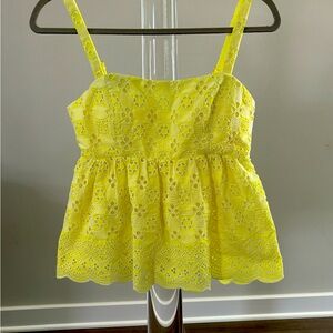 Lilly Pulitzer Top, yellow, size 0. Never worn, no tags.
